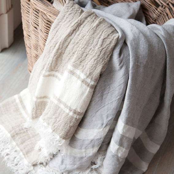 The Belgian Towel Gray Stripe
