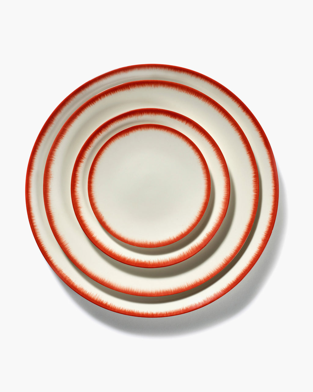 Breakfast Plate White/Red Variation 2 De Collection