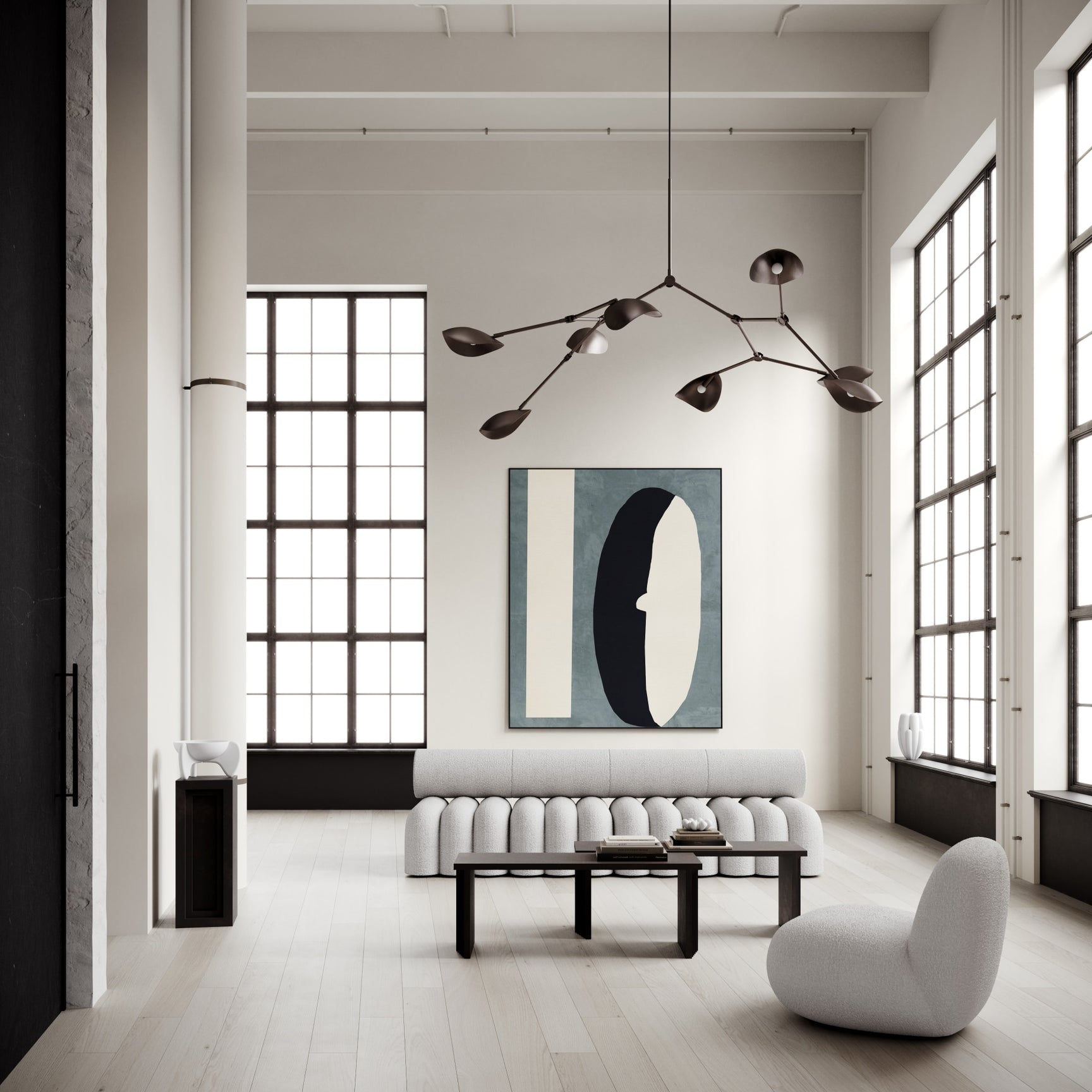 Stingray Chandelier, Grande - Bronze